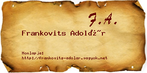 Frankovits Adolár névjegykártya